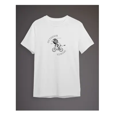 Trendyol White Lion Printed Regular/Normal Cut T-shirt