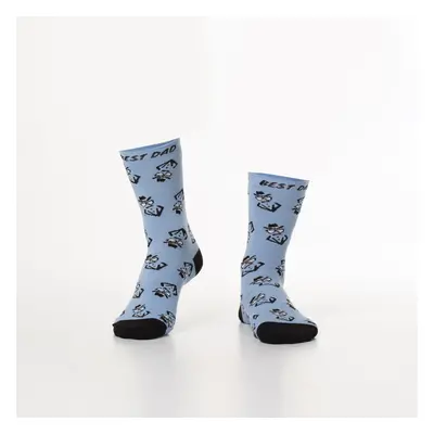 Blue women's socks with figures