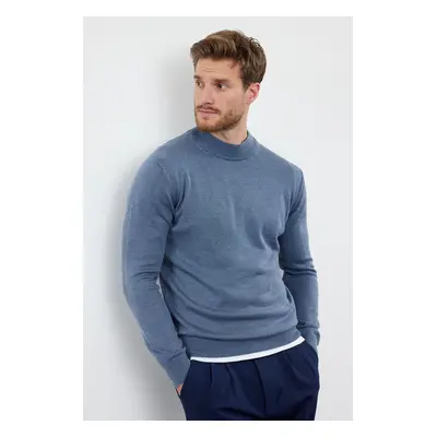 Trendyol Blue FL Slim Half Turtleneck Plain Knitwear Sweater