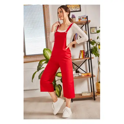 armonika Women's Light Red Gardening Jumpsuit