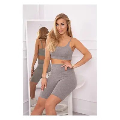 Set sports top + leggings gray