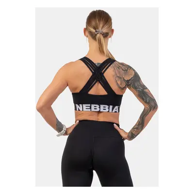 Women's Bra Nebbia Medium Impact Cross Back Sports Bra black