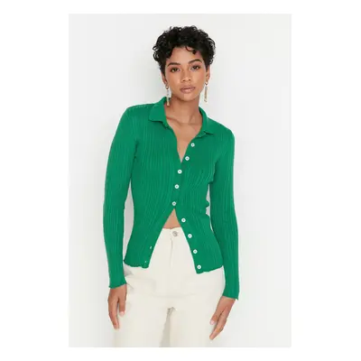 Trendyol Green Polo nyakú kötöttáru Cardigan