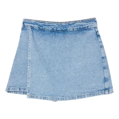 Trendyol Blue High Waist Denim Shorts Skirt