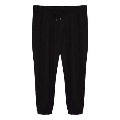 Trendyol Plus Size Black Oversize Comfortable 100% Cotton Sweatpants