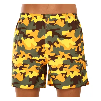 Men's homemade shorts with pockets Styx camouflage yellow