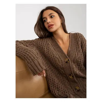 Brown knitted cardigan with buttons RUE PARIS