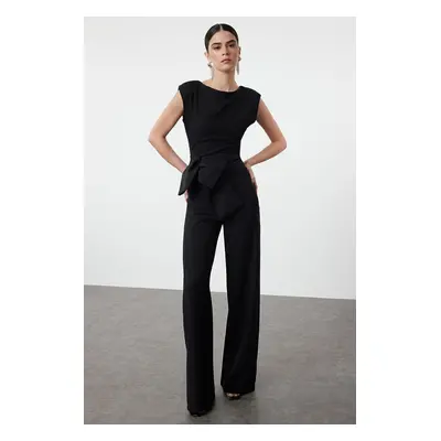 Trendyol Black Bow Detailed Woven Jumpsuit