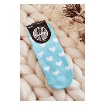 Youth socks with heart pattern Mint