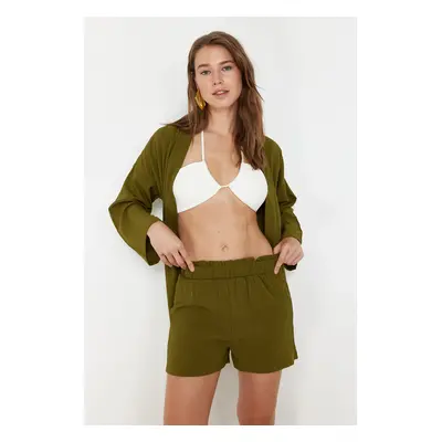 Trendyol Khaki Woven Kimono Shorts Set