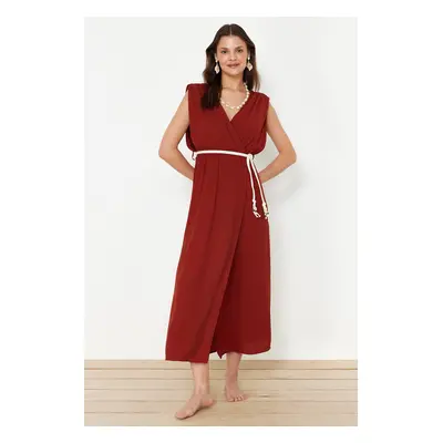 Trendyol Tile Belted Maxi Woven Beach Dress