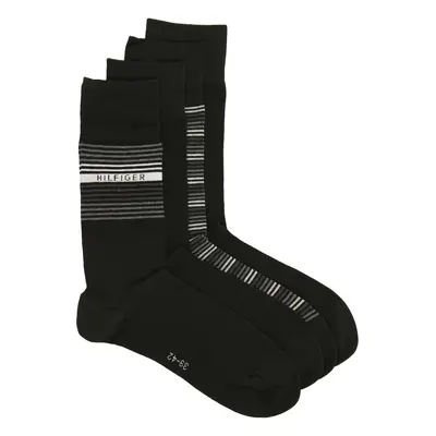 Tommy Hilfiger Socks - TH MEN SOCK 4P TIN GIFTBOX STRIPE black