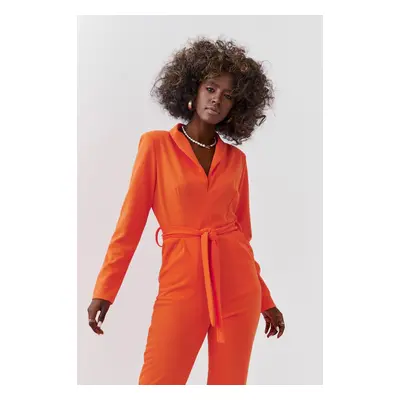 Elegant orange long sleeve overall