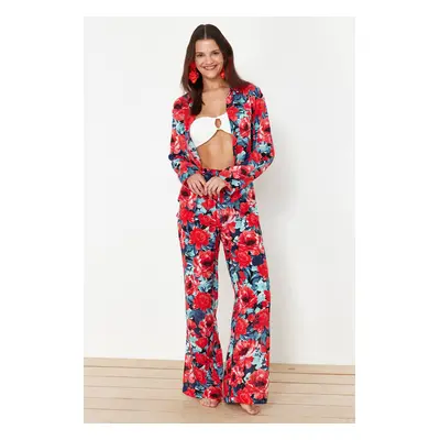 Trendyol Floral Patterned Woven Shirt and Pants Suit