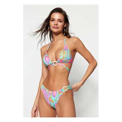 Trendyol Abstract Patterned Accessory Regular Bikini Bottom