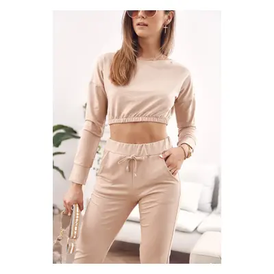 Basic beige sports tracksuit