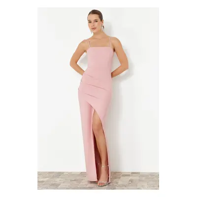 Trendyol Dried Rose Woven Long Evening Dress