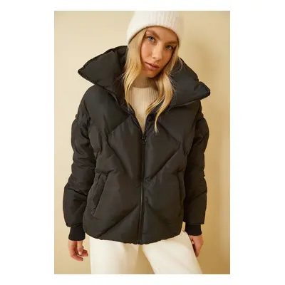 Happiness İstanbul Women's Black Oversize Down Coat