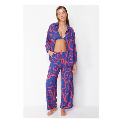 Trendyol Abstract Patterned Woven Shirt Pants Set