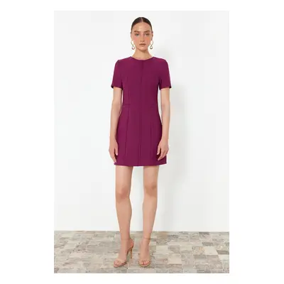 Trendyol Purple A-line Crew Neck Mini Woven Dress