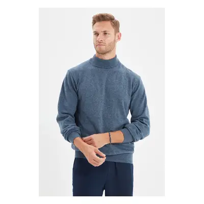 Trendyol Indigo Slim Fit Half Turtleneck Basic Knitwear Sweater