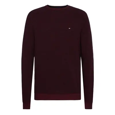 Tommy Hilfiger Sweater - MOULINE STRUCTURE CREW NECK burgundy