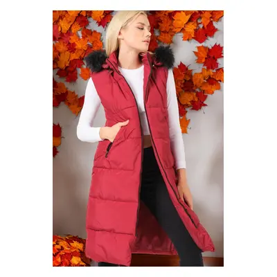 Z6741 DEWBERRY LADIES' VEST-PLAIN BURGUNDY