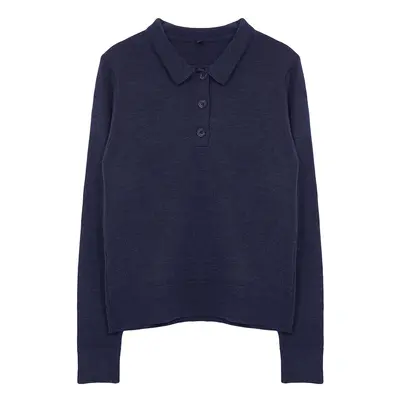 Trendyol Navy Blue Wool Polo Neck Knitwear Sweater