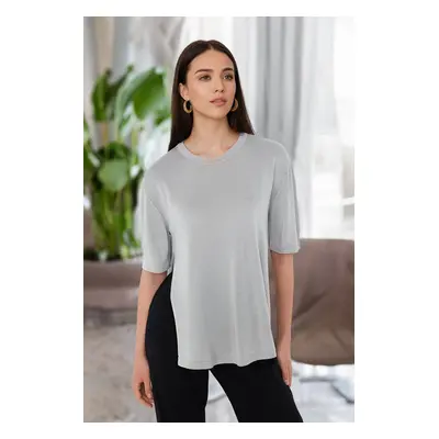 Trendyol Gray Short Sleeve Knitwear Sweater