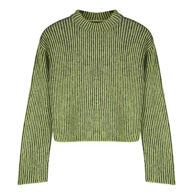 Trendyol Green Crop Soft Texture Crew Neck Knit Sweater