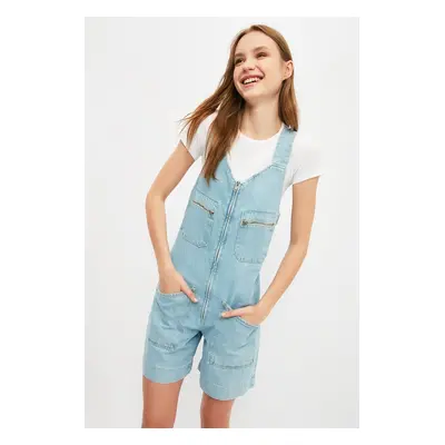 Trendyol Blue Pocket részletes Zipper Farmer Overall