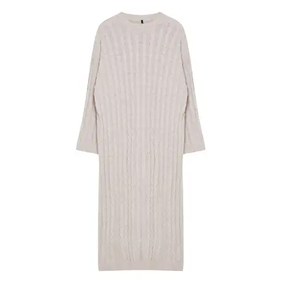 Trendyol Stone Maxi Knitwear Hair Knitted Wide Pattern Dress