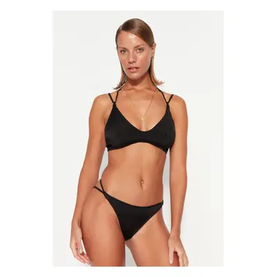 Trendyol Black Piping Regular Leg Bikini Bottom