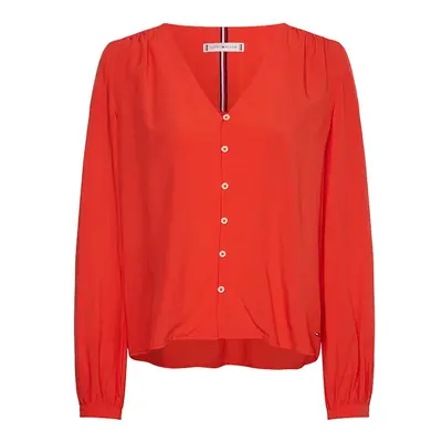 Tommy Hilfiger Blouse - VISCOSE V-NK REGULAR BLOUSE red