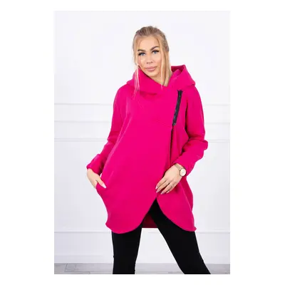 Sweatshirt with short zipper fuchsia