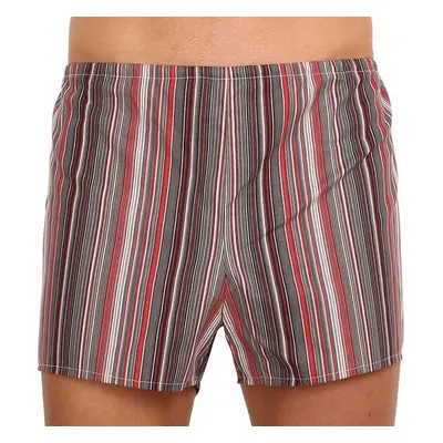 Classic men's boxer shorts Foltýn red with stripes extra oversize