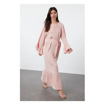 Trendyol Dusty Rose Skirt Ruffled Muslin Woven Dress