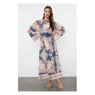 Trendyol Powder Linen Look Woven Ethnic Patterned Dress