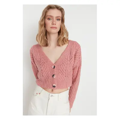 Trendyol Powder Soft Textured Crop Knitwear Cardigan