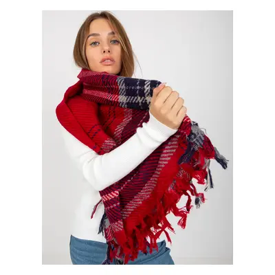 Lady's red scarf with tassels