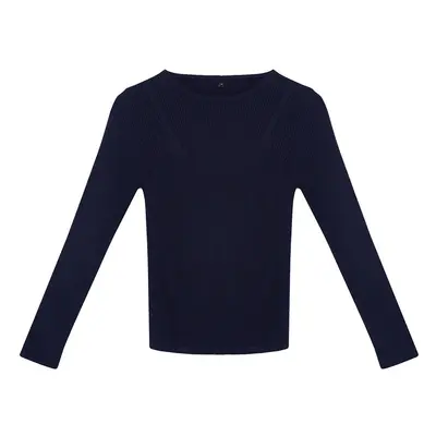 Trendyol Navy Blue Basic Double Knitwear Sweater