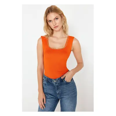 Trendyol Orange Chain Detailed Knitwear Blouse