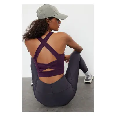 Trendyol Square Neck Sports Bra with Plum Support/Shaping Back Detail