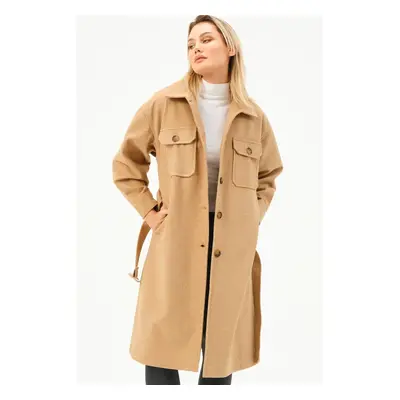 Z6777 DEWBERRY WOMEN'S COAT-CAMEL