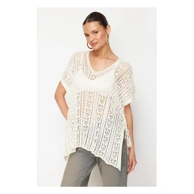 Trendyol Ecru Openwork/Hole Knitwear Blouse