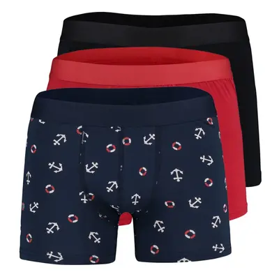 Trendyol Multi-Colored 3-Pack Marine Patterned-Flat Pack Boxer