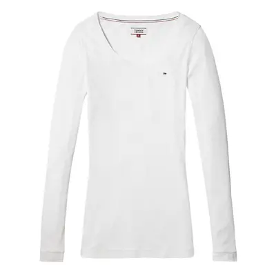 Tommy Jeans T-shirt - TJW ORIGINAL RIB LONGSLEEVE white