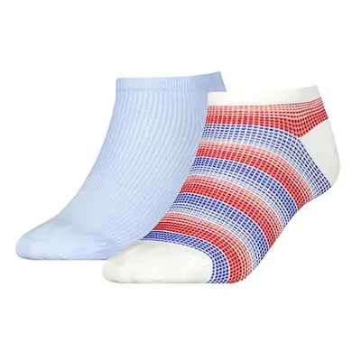 Tommy Hilfiger Socks - TH WOMEN SNEAKER 2P GRADIENT CHECK blue