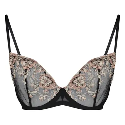 Trendyol Curve Black Brode Balconette Lace Bra