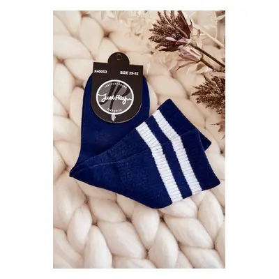 Youth Cotton Sports Socks Navy Blue